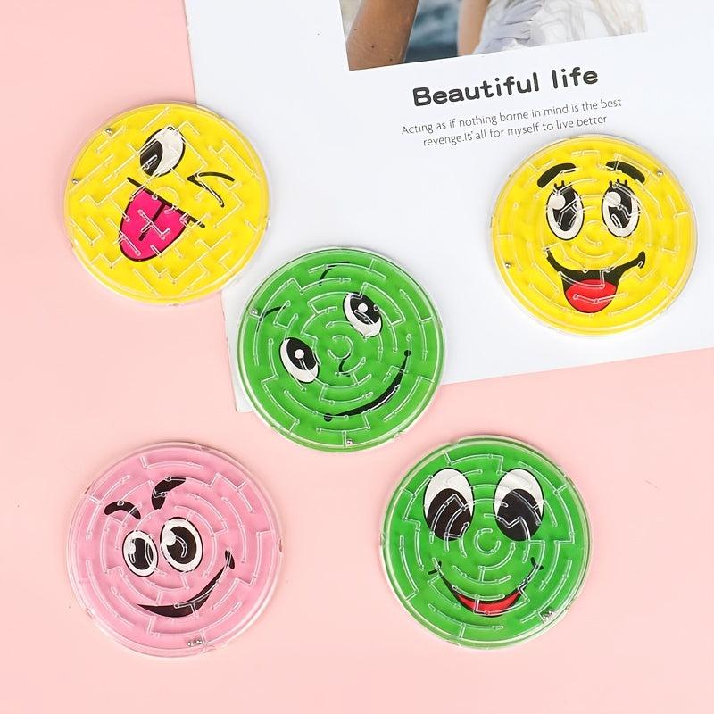 10pcs Children's Steel Ball Maze Toy Educational Track Happy Face Maze