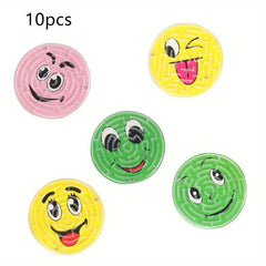 10pcs Children's Steel Ball Maze Toy Educational Track Happy Face Maze
