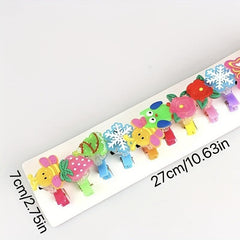 12 Piece Sparkling Cartoon Hair Clips for Girls' Parties