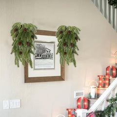 2pcs Christmas Pine Cone Rattan Decoration