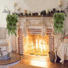 2pcs Christmas Pine Cone Rattan Decoration