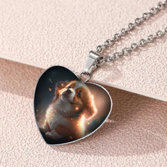 Puppy Love Heart Pendant Necklace for Girls