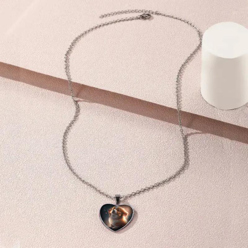 Puppy Love Heart Pendant Necklace for Girls