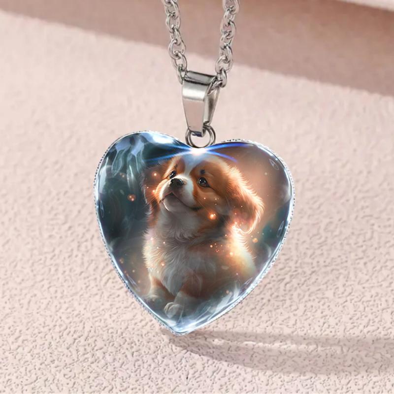 Puppy Love Heart Pendant Necklace for Girls