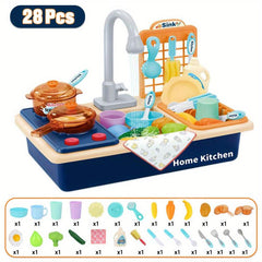 Kids Pretend Play Kitchen Set: Stove, Pots, Pans, Utensils & More