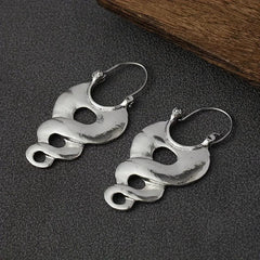 Vintage Silvery Curl Pattern Dangle Earrings Gift For Women