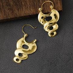 Vintage Silvery Curl Pattern Dangle Earrings Gift For Women