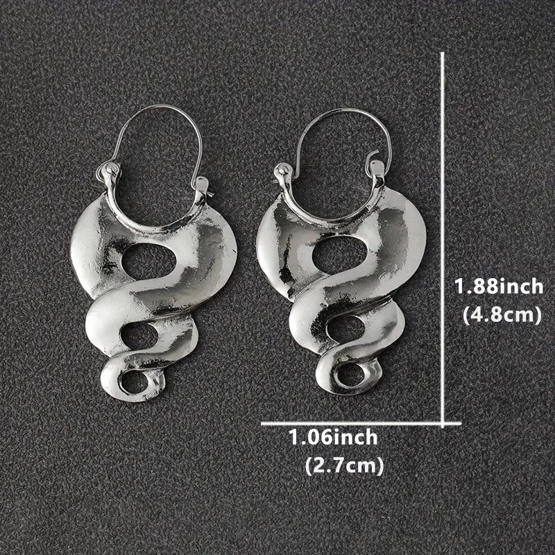 Vintage Silvery Curl Pattern Dangle Earrings Gift For Women
