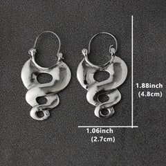 Vintage Silvery Curl Pattern Dangle Earrings Gift For Women