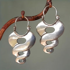 Vintage Silvery Curl Pattern Dangle Earrings Gift For Women