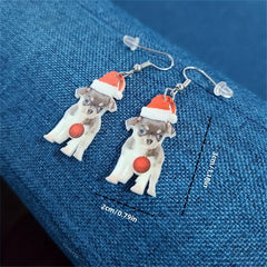 Christmas Earrings Acrylic Santa Chihuahua Cat Elk & Tree Earrings