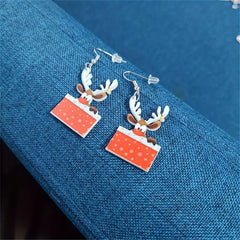 Christmas Earrings Acrylic Santa Chihuahua Cat Elk & Tree Earrings