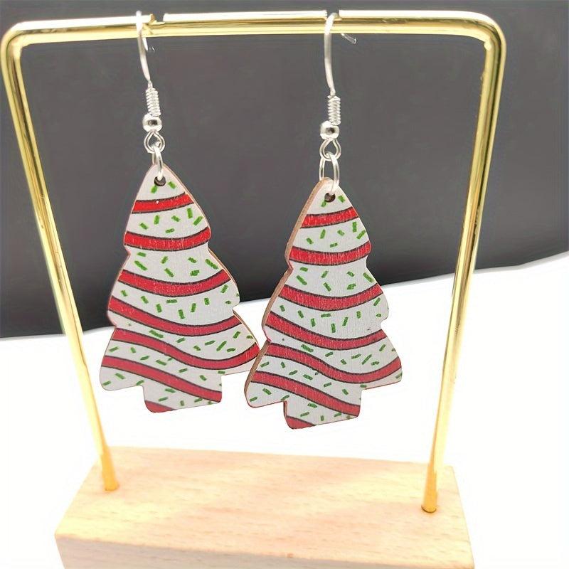 Christmas Tree Dangle Earrings Jewelry Gift For Women Girls Mom