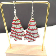 Christmas Tree Dangle Earrings Jewelry Gift For Women Girls Mom
