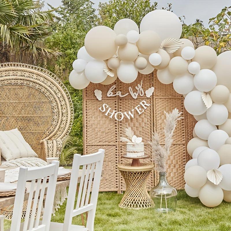 134pcs Milk Latex Balloon Set Holiday Birthday Party Decoration