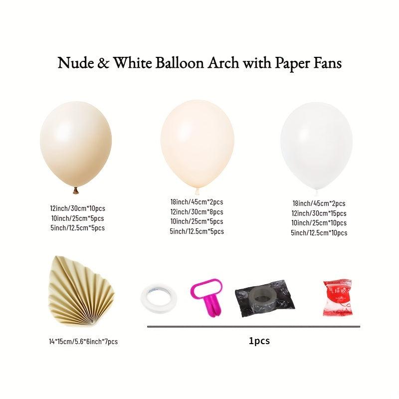134pcs Milk Latex Balloon Set Holiday Birthday Party Decoration