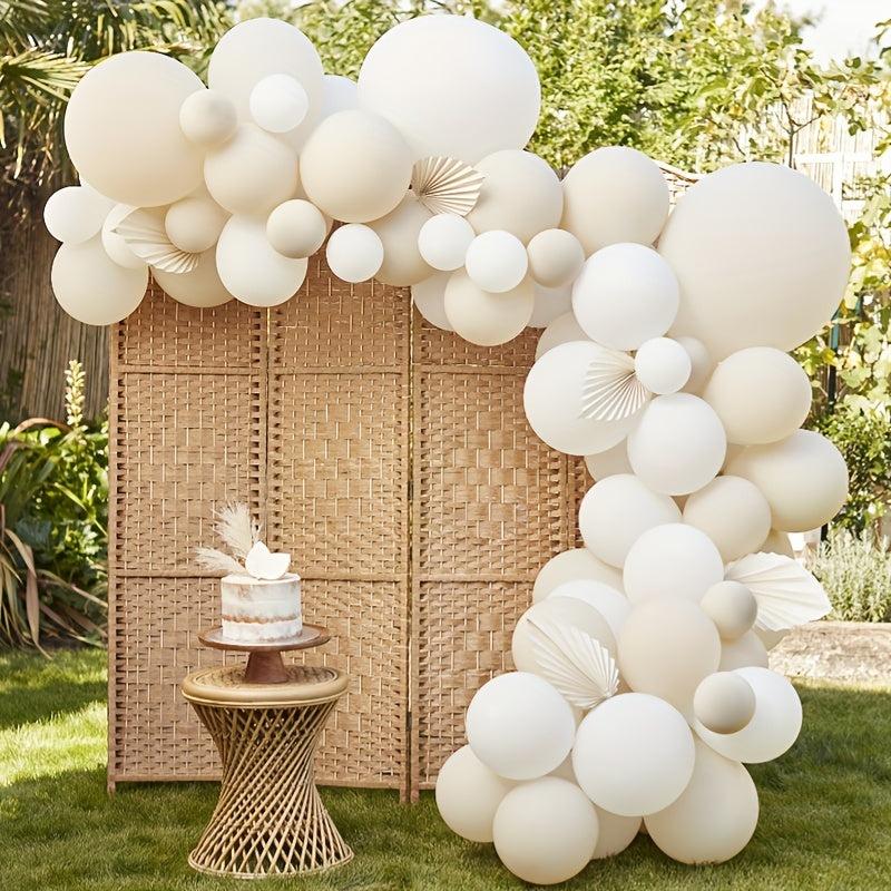 134pcs Milk Latex Balloon Set Holiday Birthday Party Decoration