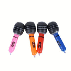 5pcs Inflatable Microphone Props PVC Blowing Hammer Toy for Entertainment Stage