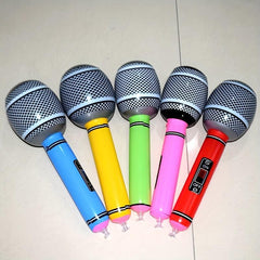 5pcs Inflatable Microphone Props PVC Blowing Hammer Toy for Entertainment Stage