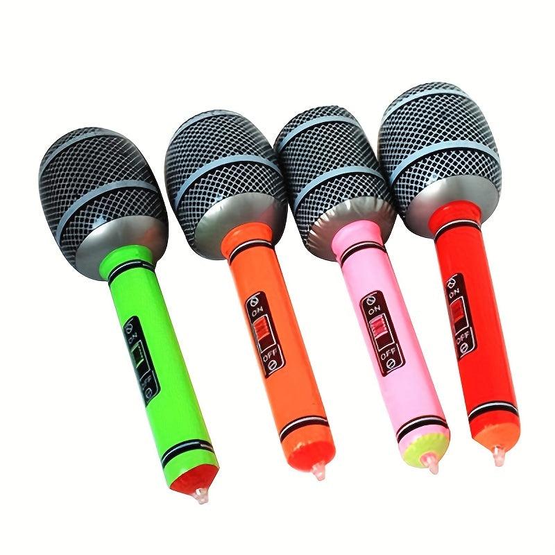 5pcs Inflatable Microphone Props PVC Blowing Hammer Toy for Entertainment Stage