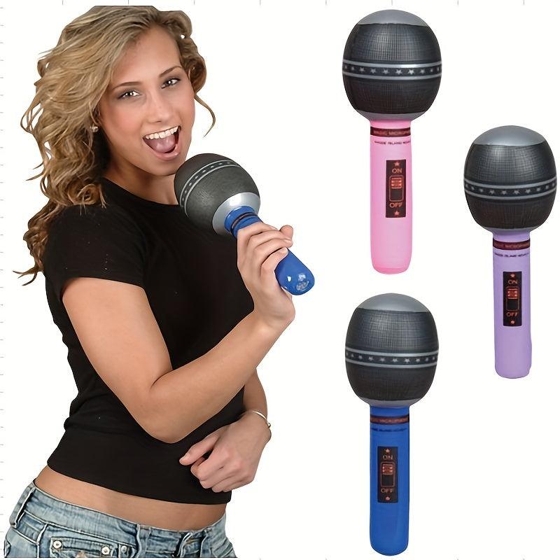 5pcs Inflatable Microphone Props PVC Blowing Hammer Toy for Entertainment Stage