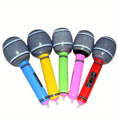 5pcs Inflatable Microphone Props PVC Blowing Hammer Toy for Entertainment Stage
