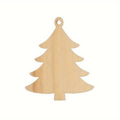 20pcs Wooden Christmas Tree Ornaments with Rope for Crafts Decorations