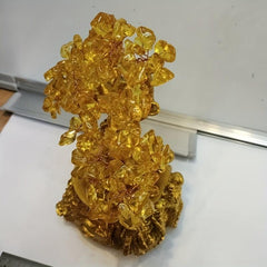 Chinese Elements Dragon Hair Wealth Tree Rocking Money Tree Yellow Crystal Tree