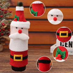 Christmas Wine Bottle Cover Knitted Old Man Red Wine Bag