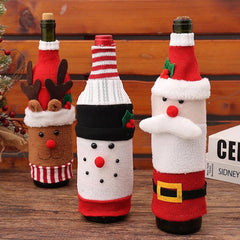 Christmas Wine Bottle Cover Knitted Old Man Red Wine Bag