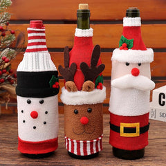 Christmas Wine Bottle Cover Knitted Old Man Red Wine Bag
