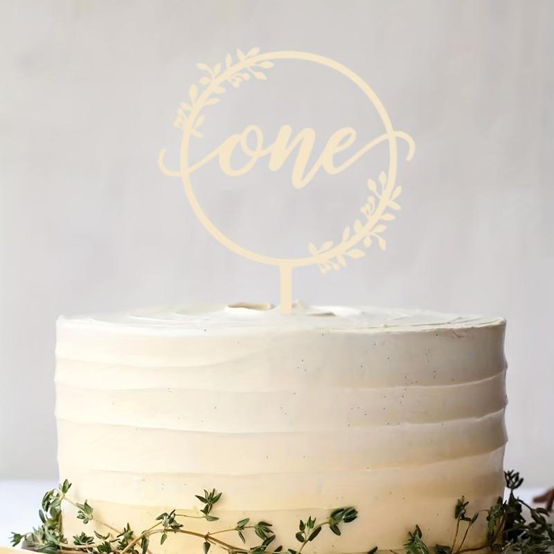 Wooden One Birthday Cake Topper for 1st Birthday