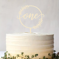 Wooden One Birthday Cake Topper for 1st Birthday