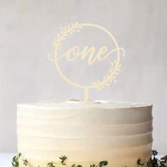 Wooden One Birthday Cake Topper for 1st Birthday