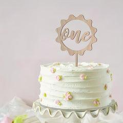 Wooden One Birthday Cake Topper for 1st Birthday