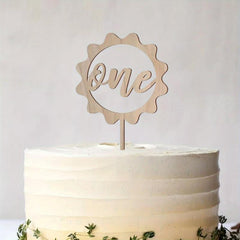 Wooden One Birthday Cake Topper for 1st Birthday