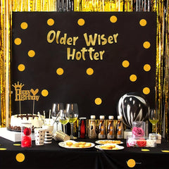 Older Wiser Hotter Funny Birthday Glitter Banner