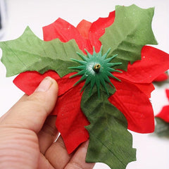 10pcs Red Christmas Flower Decoration Christmas Tree Decoration Flower