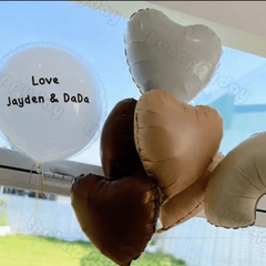 7pcs Creamy Caramel Choc 18 Inch Heart Film Balloons Birthday Party Decor