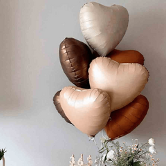 7pcs Creamy Caramel Choc 18 Inch Heart Film Balloons Birthday Party Decor