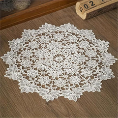 Vintage Tassel Hotel Oval Mat Tablecloth TV Machine Table Lace Cloth
