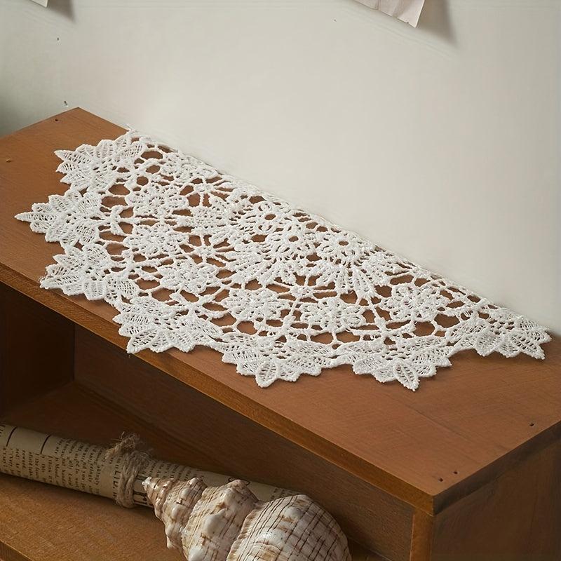 Vintage Tassel Hotel Oval Mat Tablecloth TV Machine Table Lace Cloth