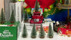6pcs Mini Christmas Tree Wooden Base Christmas Decorations