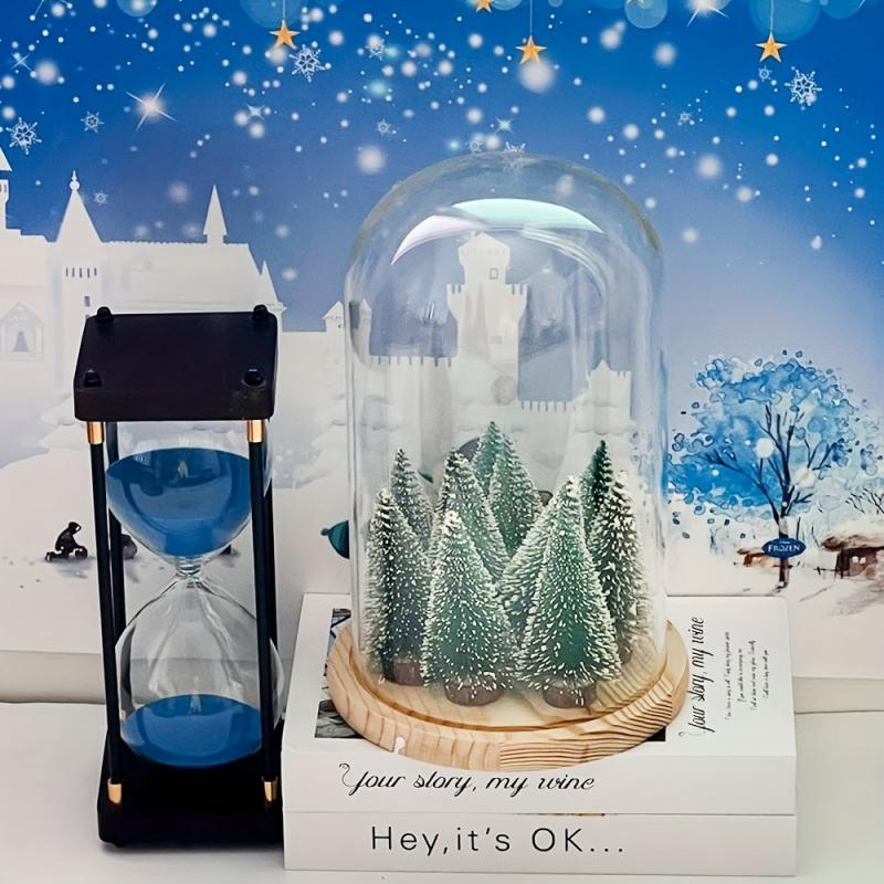 6pcs Mini Christmas Tree Wooden Base Christmas Decorations