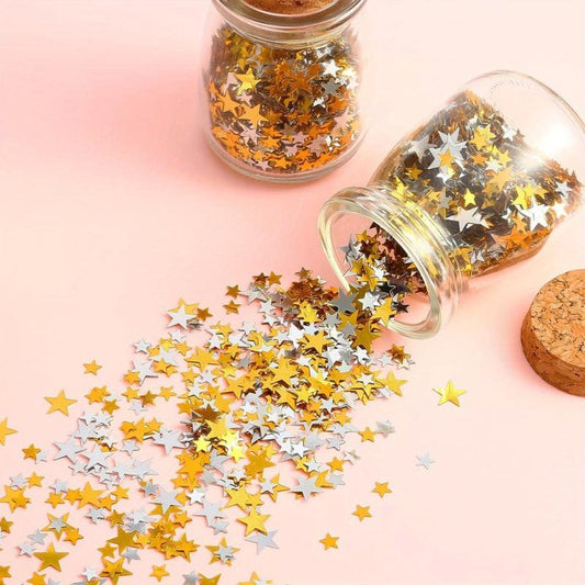 Gold & Silver Pentagram Confetti Party Sand Decoration