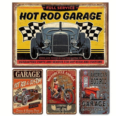Pin Up Girl Motorcycle Tin Sign Hot Rod Garage 32 Rod Garage Poster Tin Signs