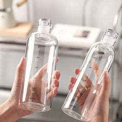 Glass Water Bottle Time Marker Reusable Milk Juice Drinking Bottle