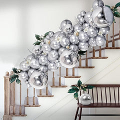 69pcs Silver Metal Balloons for Festive Party Decorations & Arches