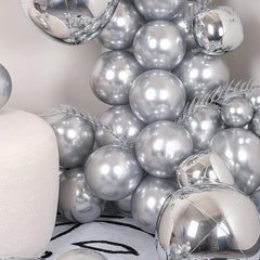 69pcs Silver Metal Balloons for Festive Party Decorations & Arches