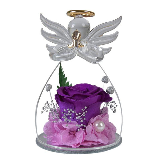 Angel Immortality Rose Glass Cover Gift for Mother's Day